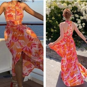 Anthropologie Abel The Label Floral Summer Vacation Boho Maxi Dress Medium